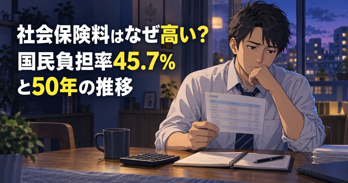 給与明細の控除欄を見て考え込む会社員