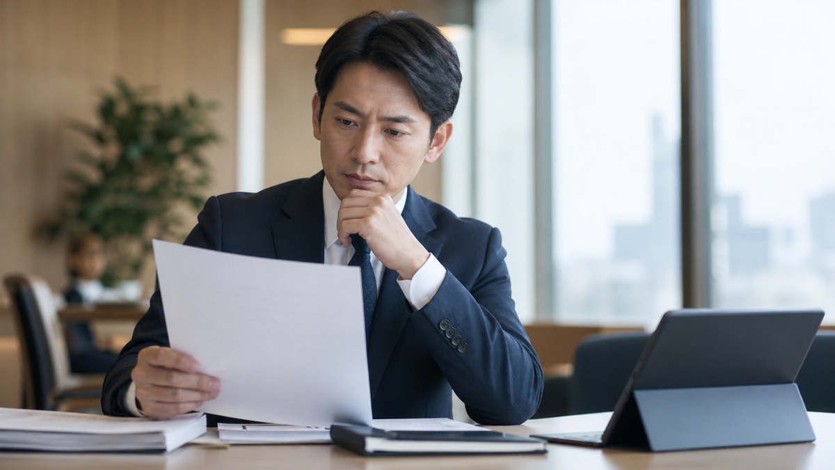 応募書類を読む採用担当者