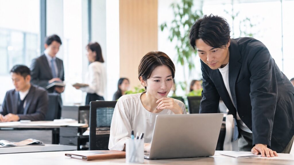 30〜40代の男女が働くオフィス