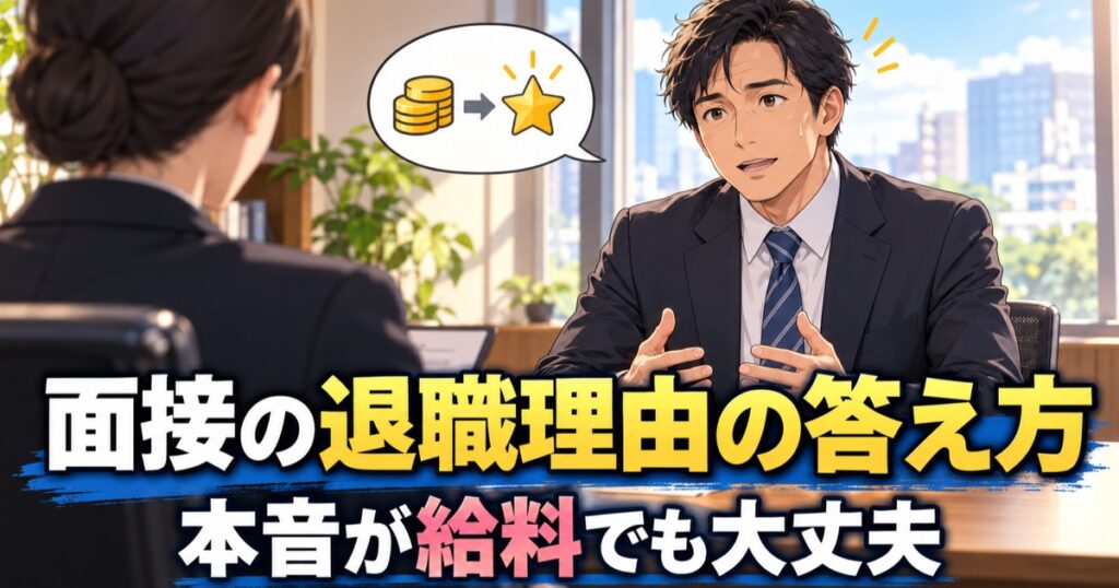 面接で退職理由を答える40代の男性のイメージ