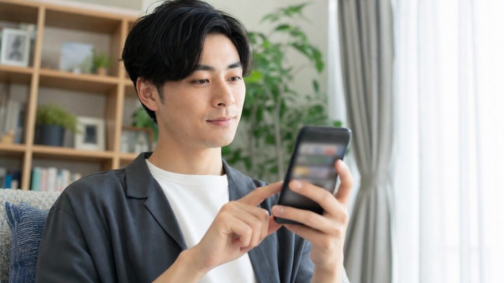 転職エージェントからの連絡を落ち着いて整理する様子