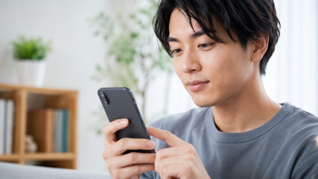 スマホで転職エージェントの口コミ・評判を確認する人物