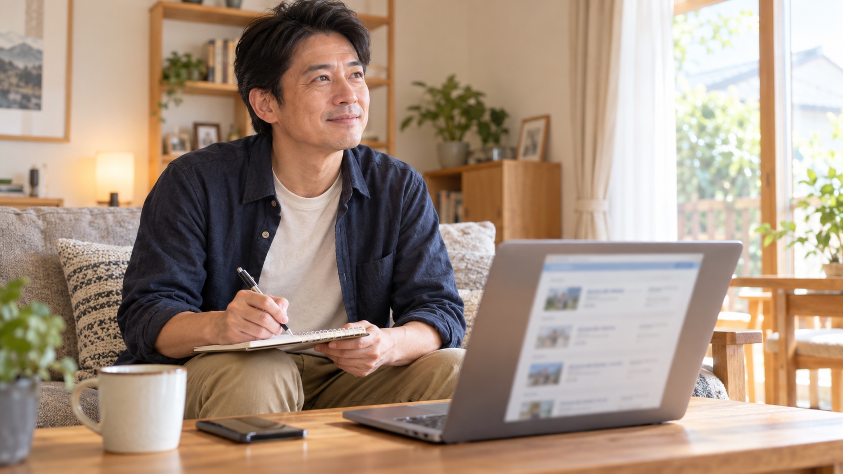 正社員の求人を探す40代の男性