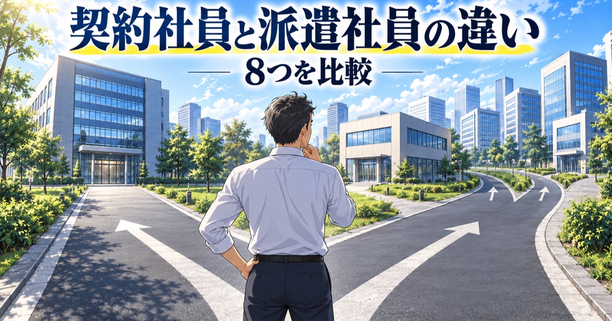 契約社員と派遣社員の働き方の違いを比べるイメージ