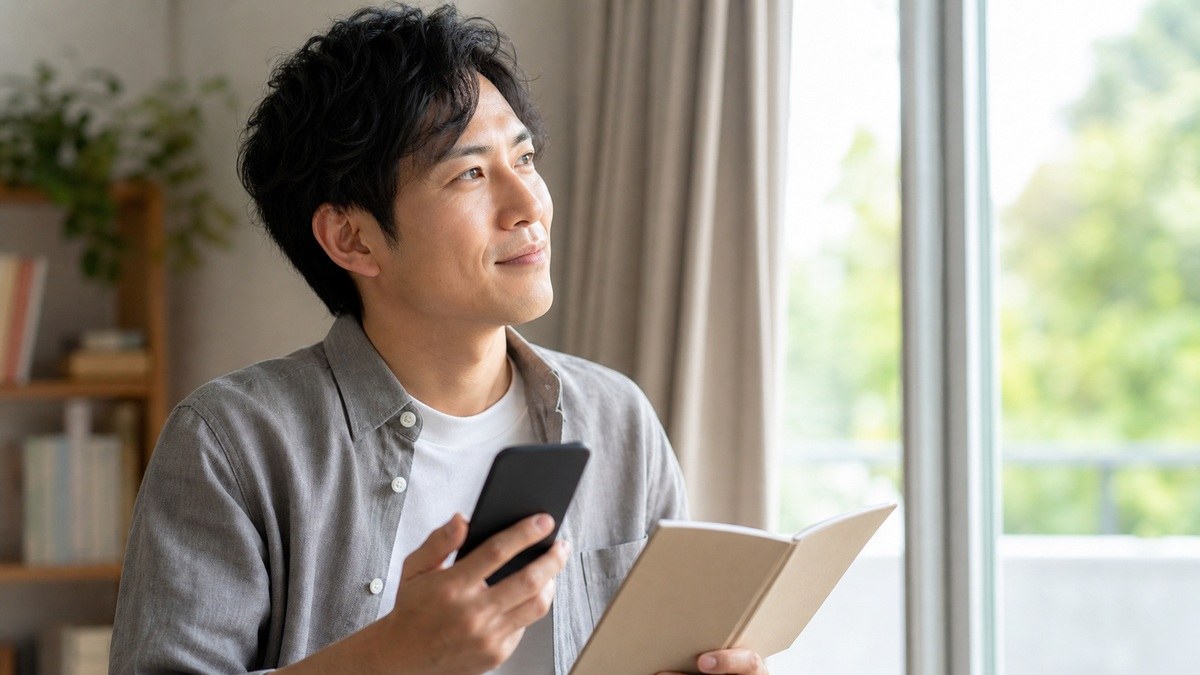 退職や転職の選択肢を調べて前向きに考える様子
