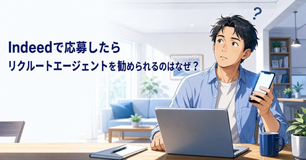 Indeedで応募したらリクルートエージェントを勧められる理由を解説する記事のアイキャッチ