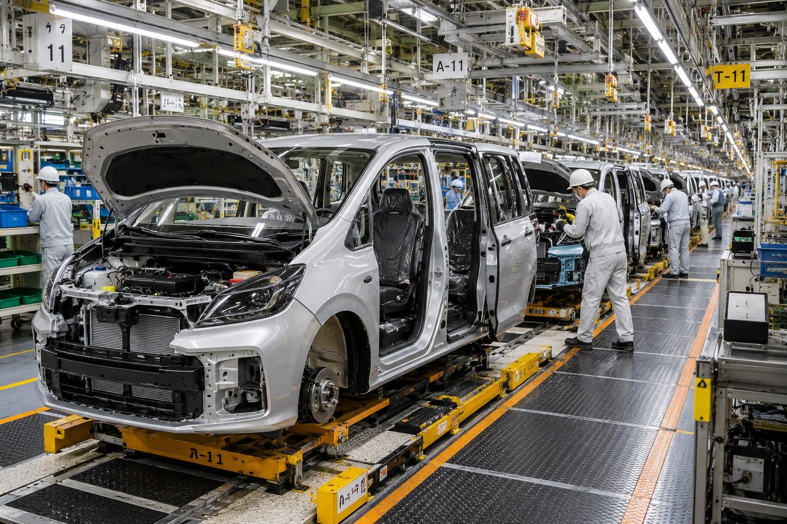 自動車工場ラインの様子