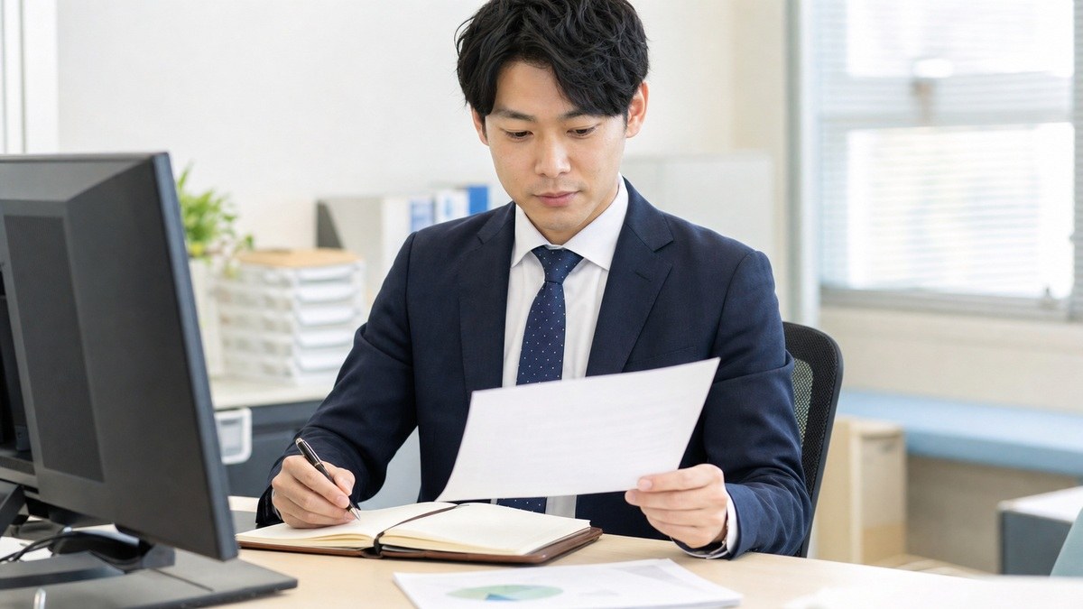 退職を伝える前に書類を確認して準備する会社員