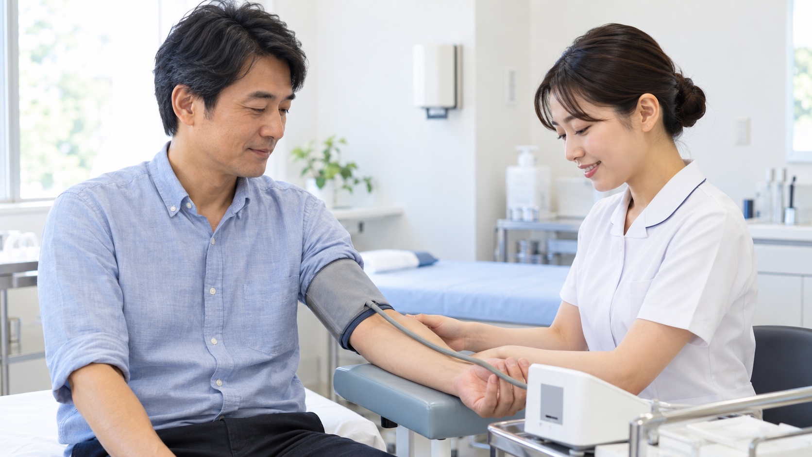 健康診断を受ける日本人男性