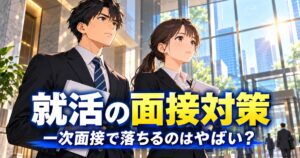 面接に向けて準備する日本人の就活生のイメージ