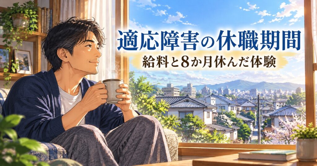 自宅の窓辺で穏やかに休む40代の日本人男性のイメージ